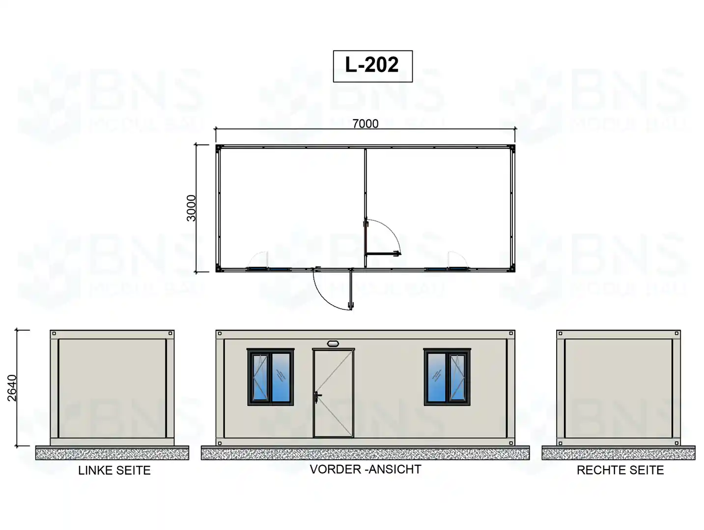 b&uuml;rocontainer ma&szlig;e l202