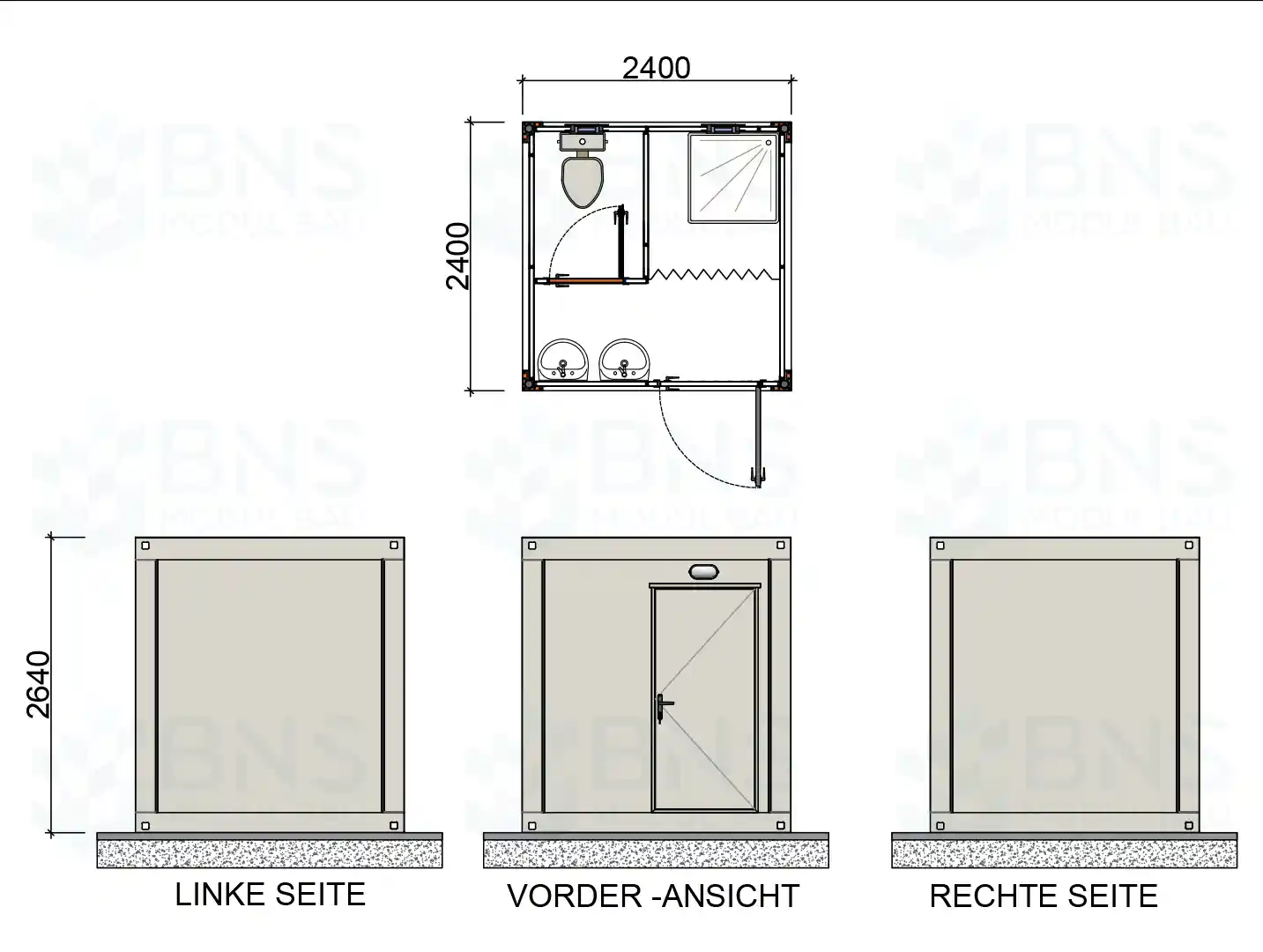 Sanit&auml;rcontainer ma&szlig;e 240x240