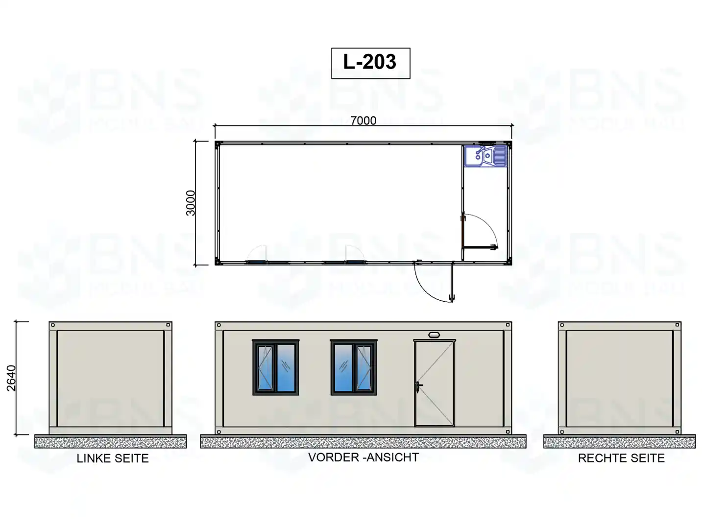 b&uuml;rocontainer ma&szlig;e l203