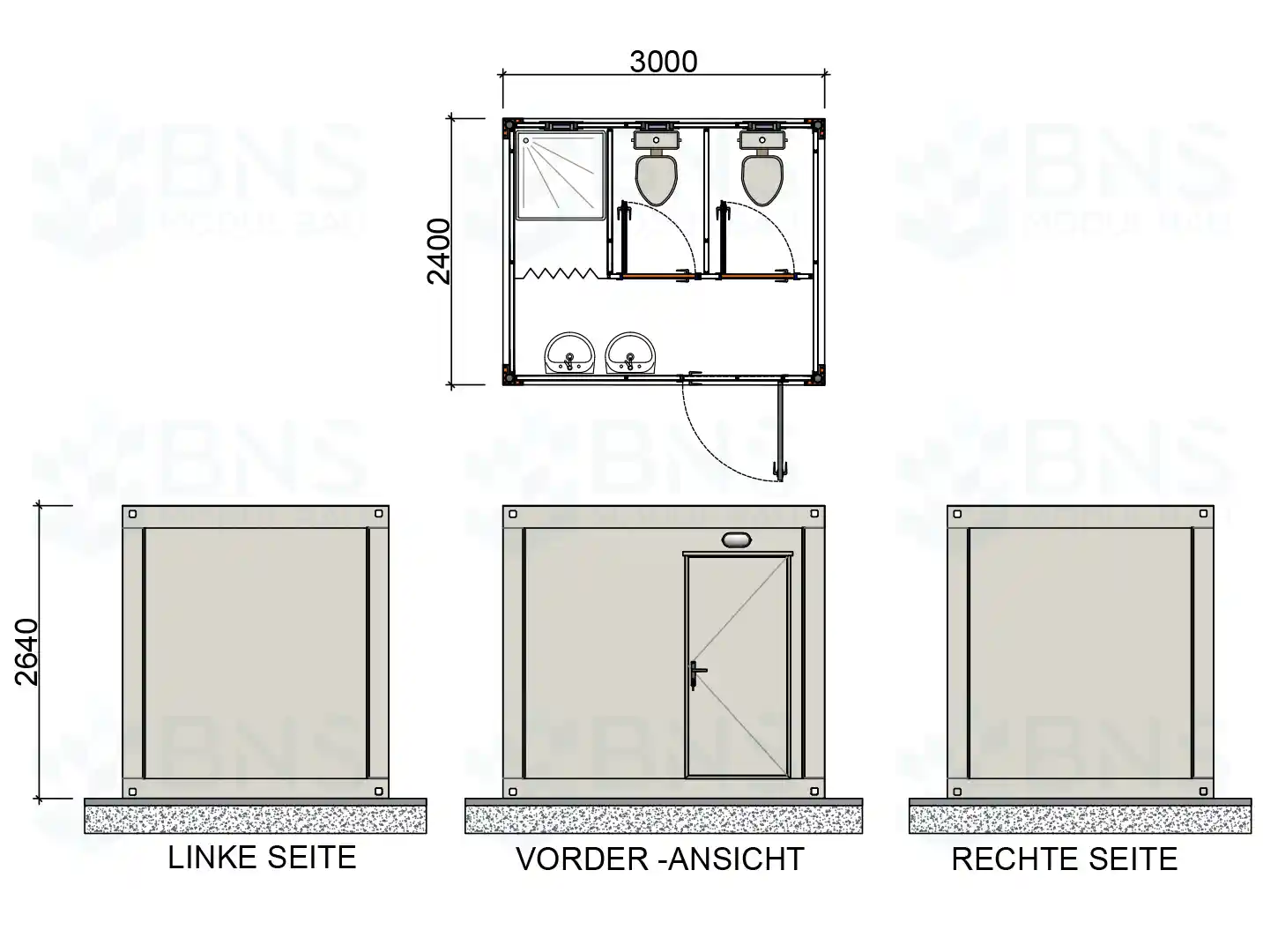 Sanit&auml;rcontainer ma&szlig;e 240x300