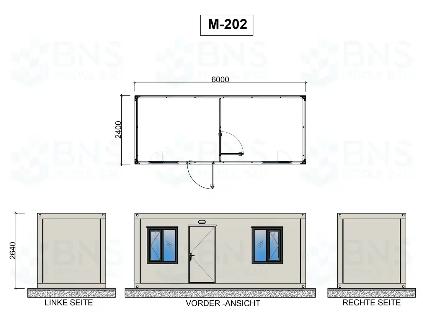 b&uuml;rocontainer ma&szlig;e m202