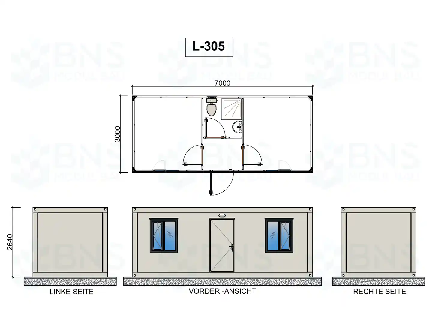 b&uuml;rocontainer ma&szlig;e l305