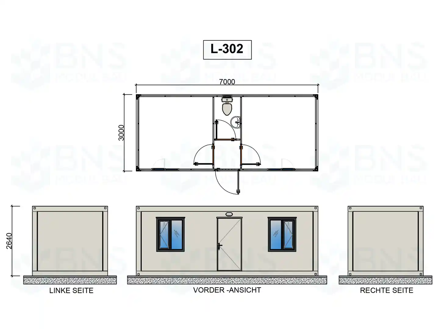 b&uuml;rocontainer ma&szlig;e l302