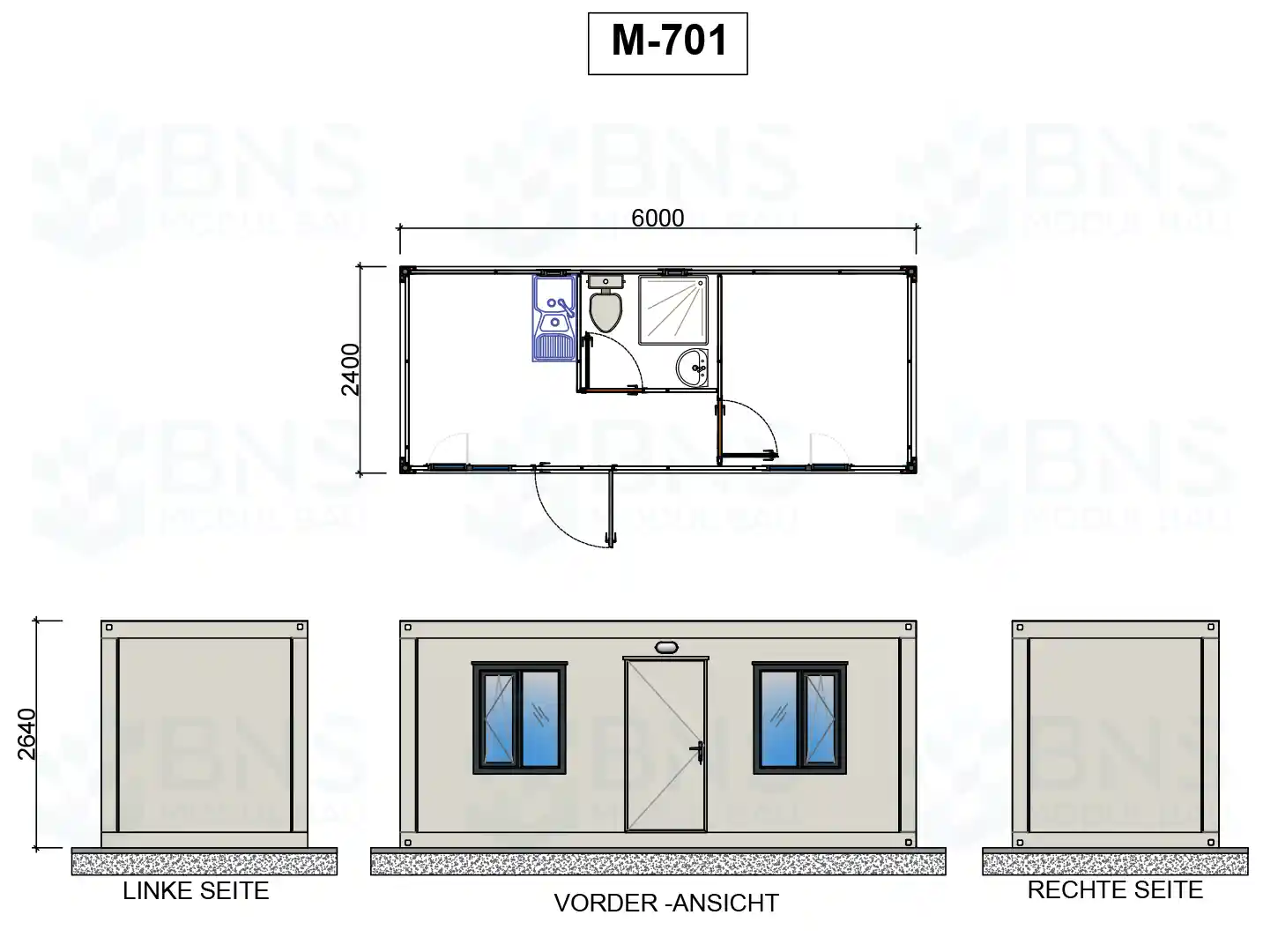 b&uuml;rocontainer ma&szlig;e m701