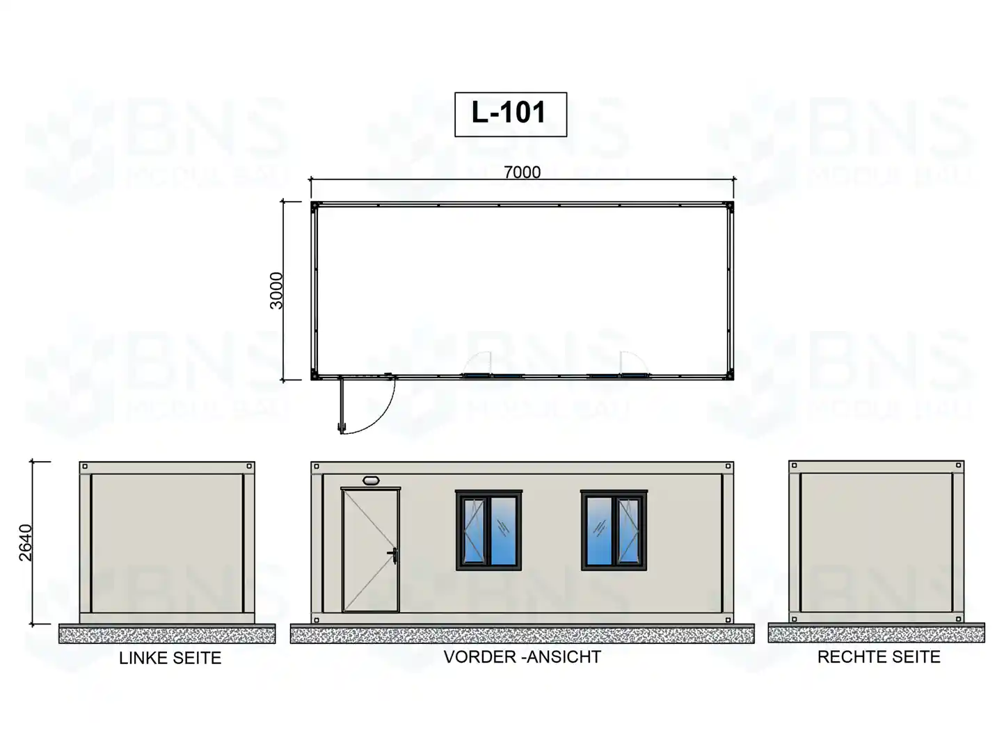 b&uuml;rocontainer ma&szlig;e l101